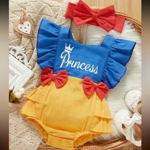Disney Style Princes Romper With Matching Headband
